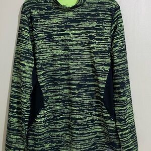 Nike Men Pro Combat Fitted Neon Green and Black Dri-FIT Training Top Size L